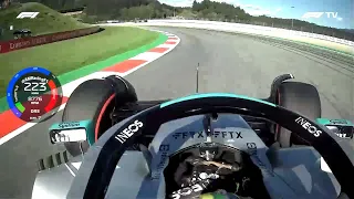 Lewis Hamilton Crash in Q3 @ Austria - Onboard with Telemetry