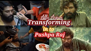 Allu Arjun Transforming Into #PushpaRaj | Making Video #PushpaTheRise Makeup Behind The Scenes #allu