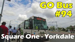 4K GO Bus Route 94 Ride from Square One to Yorkdale Bus Terminal (Duration 35min)