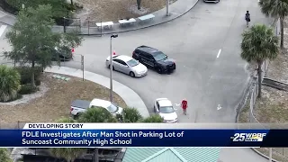 Shooting involving man and police officer in parking lot of Suncoast High School in Riviera Beach