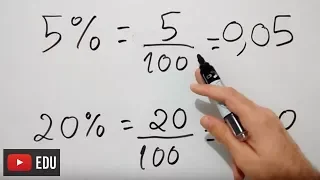 Transformar Porcentagem em Fração e Número Decimal.