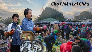 Chợ phiên lớn nhất Lai Châu dịp cuối năm- Người người chen lấn đồ rừng chất như núi