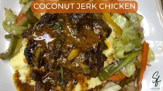 JERK CHICKEN IN A CREAMY COCONUT SAUCE || COCONUT JERK CHICKEN