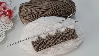 İki renkli kolay örgü modeli / two color easy knitting crochet