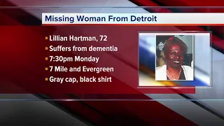 Detroit police search for missing elderly woman with dementia