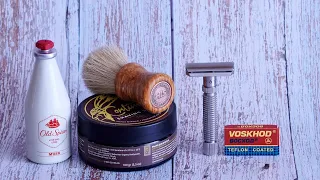 №4 в семье GIBBS REX Ambassador Adjustable Razors, лезвие ВОСХОД,  Old Spice MUSK бритьё, homelike