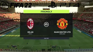 FIFA 22 AC Milan(Home) vs Man United(Away) ps4 gameplay full HD