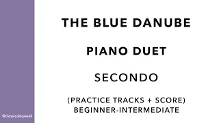 The Blue Danube Piano Duet (with Score/Sheet Music Play Along | Easy Beginner-Intermediate) Strauss
