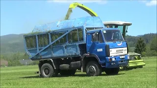 Senáže 2021-Claas Jaguar 860-Liaz a 2x New Holland T7.