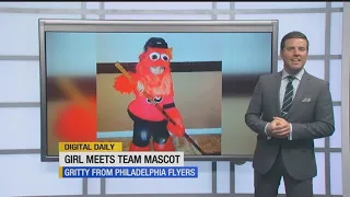 Girl dresses up as mini-Gritty at Philadelphia Flyers game video goes viral
