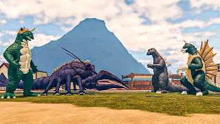 Gabara and Ebirah Vs Showa Gigan and Showa Gojira - Roblox Kaiju Universe