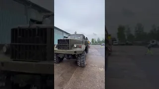#Kraz-255b arrived, we connected the starter cart, pumped the diesel and he started on the turn.