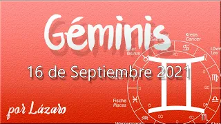 GÉMINIS Horóscopo de hoy 16 de Septiembre 2021