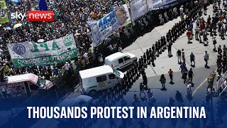 Thousands protest in Argentina against President Milei's planned budget cuts