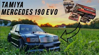 Tamiya Mercedes 190 Evo unboxing + Zusammenbau + Testfahrt | RC Boy's