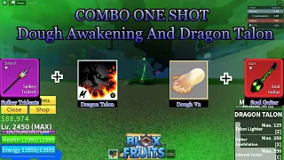 『Best Dough Awakening And Dragon Talon One Shot Combo』Bounty Hunting | Blox Fruits update 20