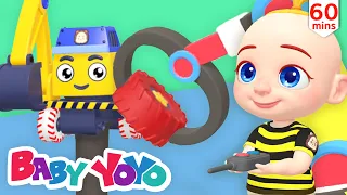 The Colors Song (Construction Color Wheels) + more nursery rhymes & Kids songs -Baby yoyo