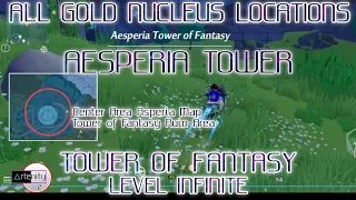 All Gold Nucleus Locations in Aesperia Tower (Center Area Map) Tower of Fantasy