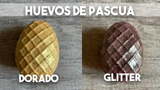 Huevos de Pascua, dorados y con gliiter