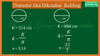 CARA MENGHITUNG DIAMETER LINGKARAN JIKA DIKETAHUI KELILING #diameterlingkaran #diameter