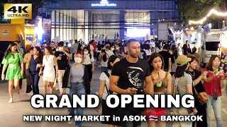 Walking the New Friday Night Market in Asok, Bangkok 🇹🇭 Thailand 4K
