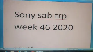 Sony sab trp week 46 2020