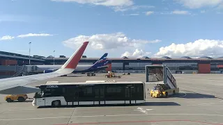 Airbus A320 Посадка в Шереметьево, Руление / Landing at Moscow Sheremetyevo, Taxiing