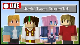 BEATING MINECRAFT IN A SUPERFLAT WORLD!! /w Grian, LDShadowLady & SmallishBeans