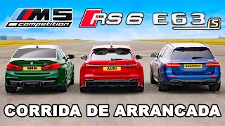 BMW M5 de 750cv vs RS6 de 750cv vs AMG E63 S de 810cv: CORRIDA DE ARRANCADA