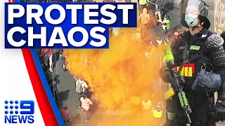 Protests continue outside Melbourne’s CFMEU office | 9 News Australia