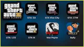 GTA Mobile: GTA: San Andreas,Grand Theft Auto: Vice City,Chinatown Wars,Liberty City Stories,GTA 3