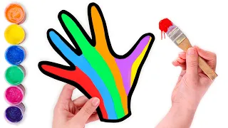 Dibuja y Colorea una MANO arcoíris 🌈🤚🏼 Videos para niños