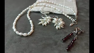 You will never believe how chic DIY jewelry is easy! | garnet and pearls, earrings and beads.