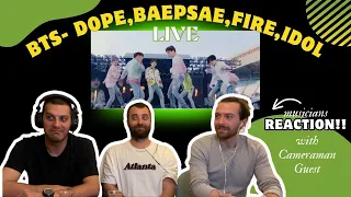 First Time Watching Dope, Baepsae, Fire, Idol Live!!! // Musicians React to Bts Medley Japan