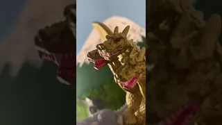 Gorasurus get dropped by king ghidorah recreation of 1968 destroy all monsters.