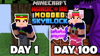 I Survived 100 Days of MODDED SKYBLOCK MINECRAFT. Here's What Happened...