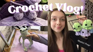 Crochet Vlog! ✨ Spring Market Prep, Cute Crochet Plushies, Packing an Etsy Order💜