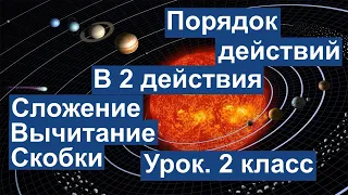 Урок. Порядок действий. В 2 действия. Сложение. Вычитание. Скобки.  Математика 2 класс. #учусьсам