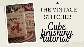 The Vintage Stitcher Tutorial: Cube Gift box finish #crossstitch #flosstube #tutorial