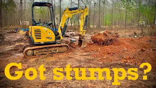 How to remove stumps with an excavator