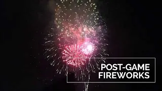 Post-game fireworks after Rangers game in Globe Life Park
