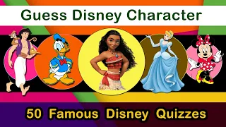 Guess the Disney Character using picture in 3 seconds | List of 50 Characters | Disney Quiz... |03