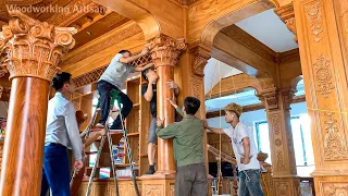 Part 2 // The Workmanship Of The Craftsmen Is Amazing - Beautiful Wooden Living Room Decoration !