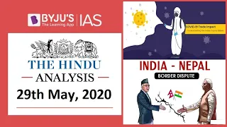 'The Hindu' Analysis for 29th May, 2020. (Current Affairs for UPSC/IAS)