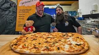 BRITAIN'S BIGGEST PIZZA CHALLENGE WITH RANDY SANTEL! | BAKED'S 40 IN 20 CHALLENGE | BeardMeatsFood