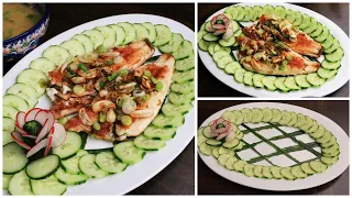 Super Salad Decorations Ideas - Cucumber Garnish