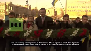 Ukraine: Klitschko lays flowers on Maidan anniversary