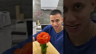 Роза 🌹 из помидора 🍅