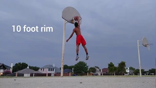 5 ft 9 Kid DUNKS on 10 ft Goal!!! + Low Rim DUNK SESSION