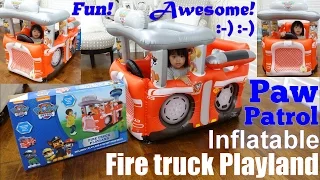Paw Patrol Fire Truck Playland! Inflatable Play Tent for Toddlers and Kids. Family Toy Playtime Fun!